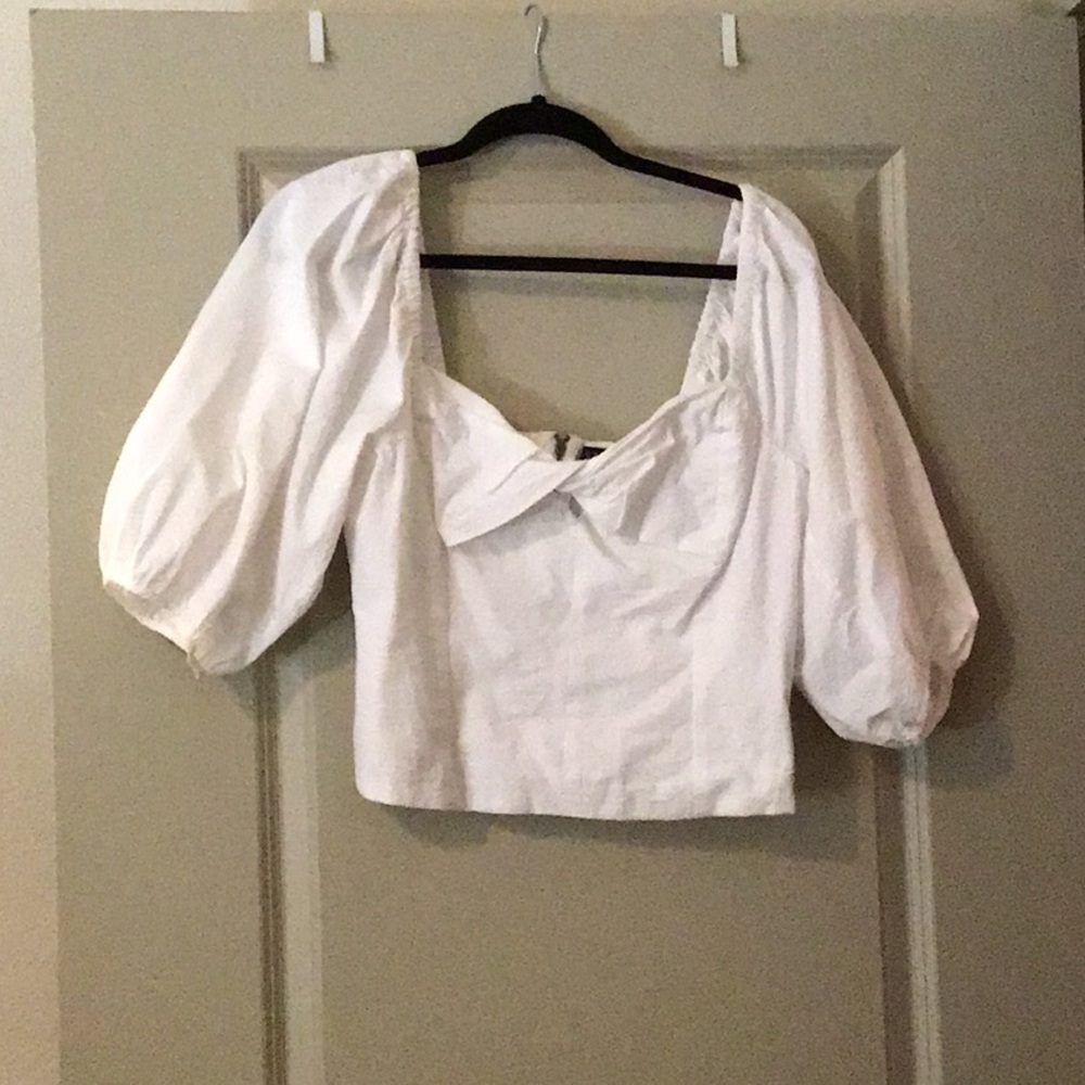 White 1STATE crop top